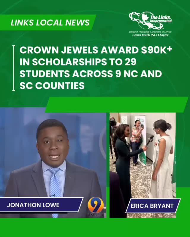 Grateful for the spotlight and even more for the impact. ✨
Thank you to WSOC-TV Channel 9 Eyewitness News, Jonathan Lowe, Channel 9 Eyewitness News, and our very own Erica Bryant for capturing the spirit of our 2026 Annual Crowning Achievements recognition event, where over $90,000 in scholarships was awarded to 29 outstanding high school students across North and South Carolina.
This moment reflects the heart of our mission: opening doors, expanding opportunity, and investing in the brilliance of our youth.
Take a look and feel the joy, pride, and purpose that drive this work.
📺: Original story aired on WSOC-TV | April 25, 2026
#crownjewelslinks #salinksinc #linksinc