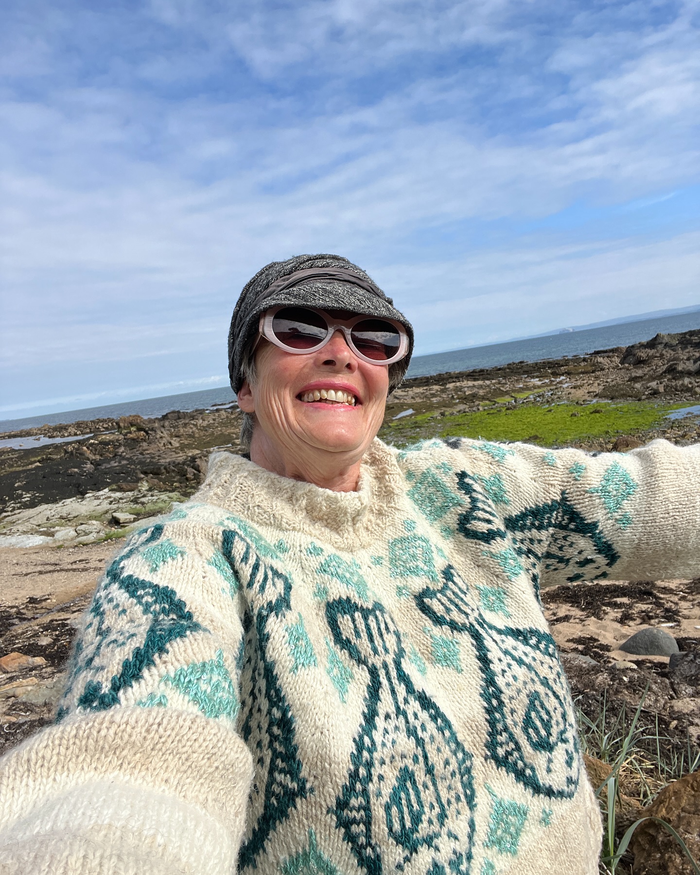 Ever not knitted a pattern because you thought that it may not suit your shaped body? I raised my hand to that one so many times in the past… but not any more!
I loved the #halibutsweater by @boylandknitworks but I knew it needed some mods to fit my shape better, but I didn't know where to start. Enter Milli from @tribeyarnslife who ran a KAL to guide us through adapting the yoke to fit our shape. Yay! AND … learn how to do #intarsia so that the motifs can be knitted using ANY colour instead of the usual stranded colourwork which requires the same colour to be used around the round. Just BRILLIANT!
This opened up a whole new way of thinking about using colour for motifs, whilst also having a lighter resultant fabric because the stranding only goes across the motifs and is not carried across between each motif. What a revelation!
I also had a play with trying to knit some text… as you can see on the back of my jumper. Just for fun!
My ‘fishy jumper’ has become my daily companion on our road trip @idoamazingthings .
I am so happy that Caitlin Hunter has designed such a fabulous knit.
I’m also so very grateful for Milli through the #kalibut to guide us through how to make modifications on the yoke so that the jumper fits me perfectly, and opened up a new way of looking at the colour of motifs in my knitting. Now I can use what I’ve learned for ANY jumper. Thank you Milli.
I’ve used the most gorgeous @uistwool yarn and @artyarns purchased from @tribeyarnslife
Anyone else have a jumper that they found they just loved to wear?