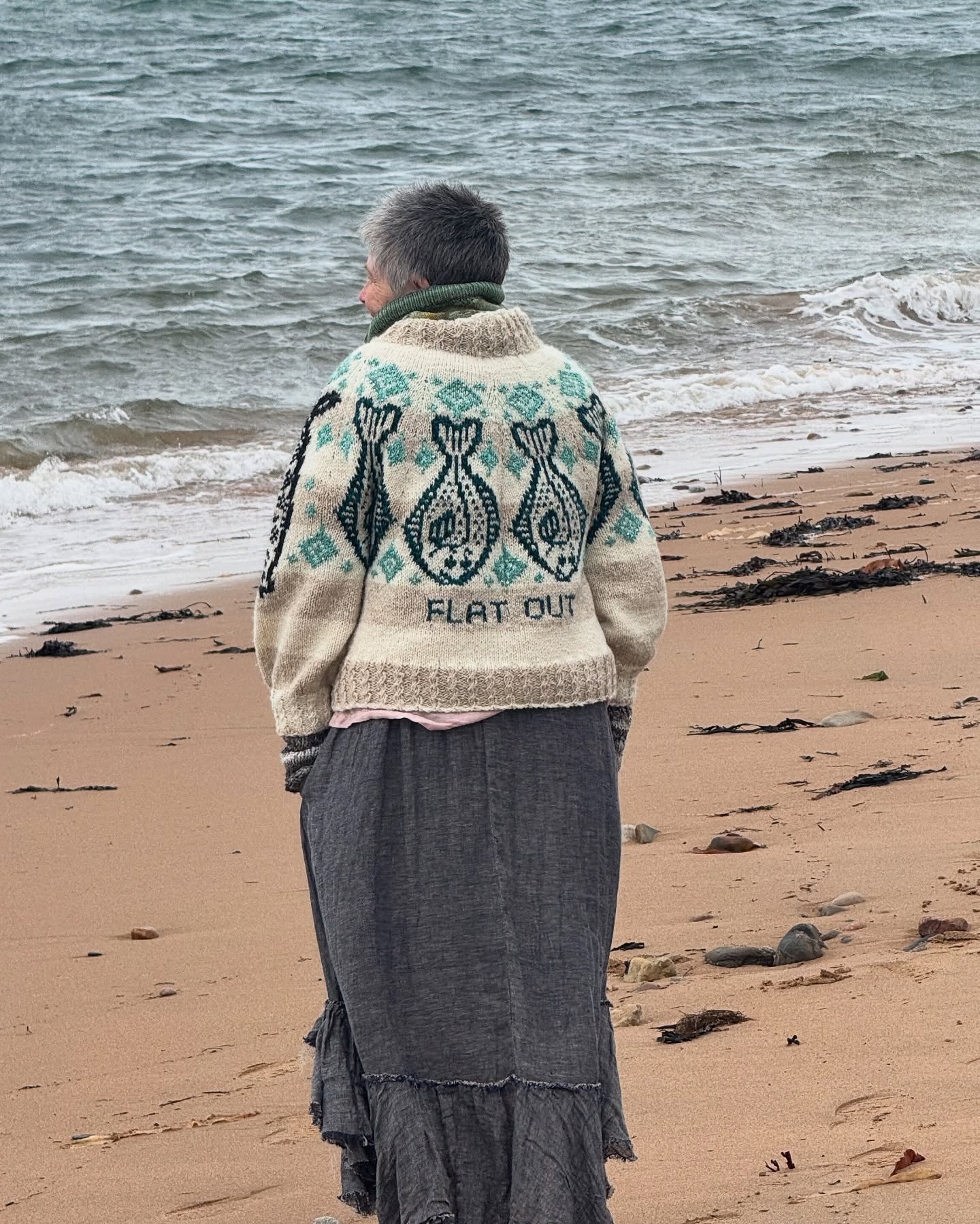 Ever not knitted a pattern because you thought that it may not suit your shaped body? I raised my hand to that one so many times in the past… but not any more!
I loved the #halibutsweater by @boylandknitworks but I knew it needed some mods to fit my shape better, but I didn't know where to start. Enter Milli from @tribeyarnslife who ran a KAL to guide us through adapting the yoke to fit our shape. Yay! AND … learn how to do #intarsia so that the motifs can be knitted using ANY colour instead of the usual stranded colourwork which requires the same colour to be used around the round. Just BRILLIANT!
This opened up a whole new way of thinking about using colour for motifs, whilst also having a lighter resultant fabric because the stranding only goes across the motifs and is not carried across between each motif. What a revelation!
I also had a play with trying to knit some text… as you can see on the back of my jumper. Just for fun!
My ‘fishy jumper’ has become my daily companion on our road trip @idoamazingthings .
I am so happy that Caitlin Hunter has designed such a fabulous knit.
I’m also so very grateful for Milli through the #kalibut to guide us through how to make modifications on the yoke so that the jumper fits me perfectly, and opened up a new way of looking at the colour of motifs in my knitting. Now I can use what I’ve learned for ANY jumper. Thank you Milli.
I’ve used the most gorgeous @uistwool yarn and @artyarns purchased from @tribeyarnslife
Anyone else have a jumper that they found they just loved to wear?