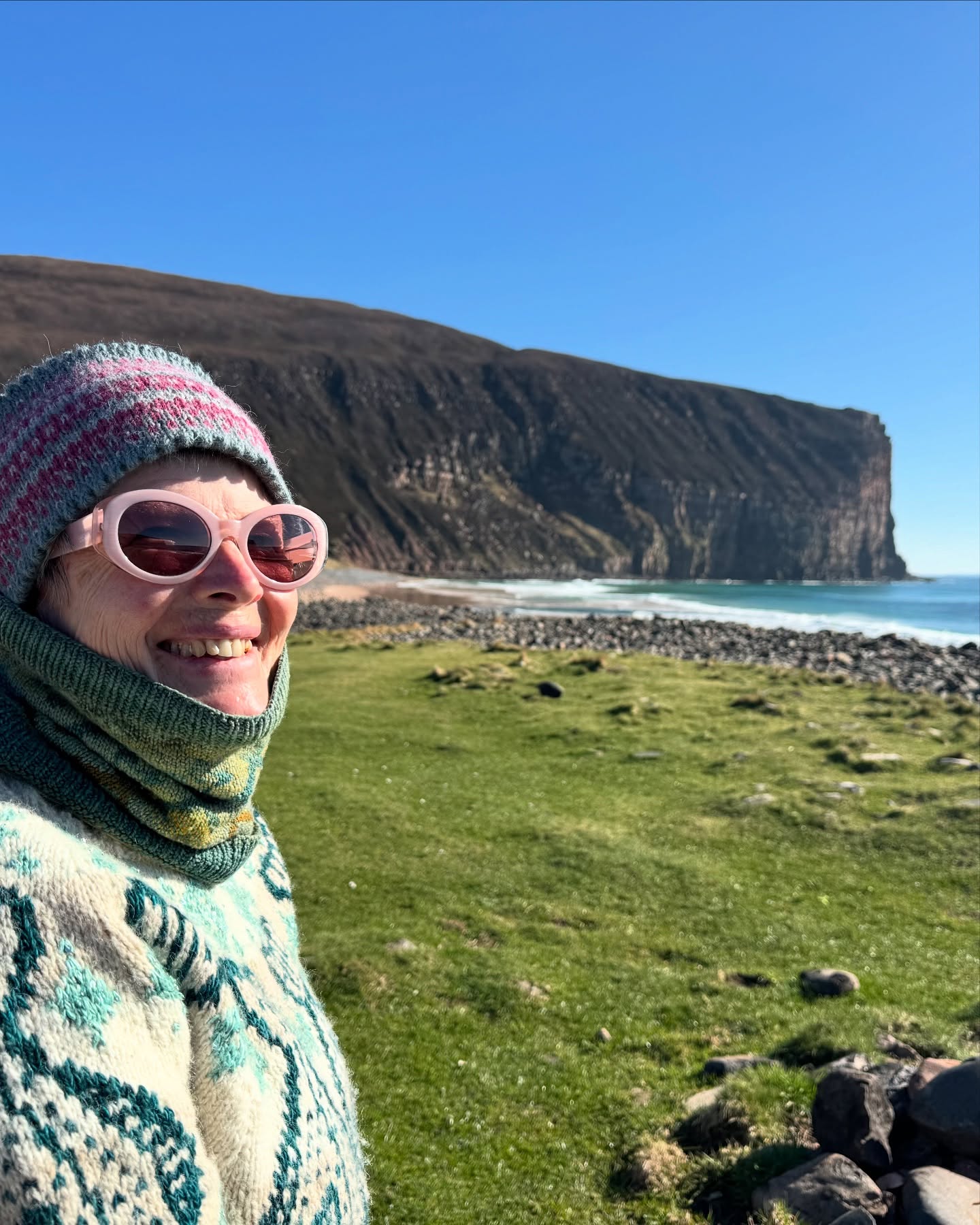 Ever not knitted a pattern because you thought that it may not suit your shaped body? I raised my hand to that one so many times in the past… but not any more!
I loved the #halibutsweater by @boylandknitworks but I knew it needed some mods to fit my shape better, but I didn't know where to start. Enter Milli from @tribeyarnslife who ran a KAL to guide us through adapting the yoke to fit our shape. Yay! AND … learn how to do #intarsia so that the motifs can be knitted using ANY colour instead of the usual stranded colourwork which requires the same colour to be used around the round. Just BRILLIANT!
This opened up a whole new way of thinking about using colour for motifs, whilst also having a lighter resultant fabric because the stranding only goes across the motifs and is not carried across between each motif. What a revelation!
I also had a play with trying to knit some text… as you can see on the back of my jumper. Just for fun!
My ‘fishy jumper’ has become my daily companion on our road trip @idoamazingthings .
I am so happy that Caitlin Hunter has designed such a fabulous knit.
I’m also so very grateful for Milli through the #kalibut to guide us through how to make modifications on the yoke so that the jumper fits me perfectly, and opened up a new way of looking at the colour of motifs in my knitting. Now I can use what I’ve learned for ANY jumper. Thank you Milli.
I’ve used the most gorgeous @uistwool yarn and @artyarns purchased from @tribeyarnslife
Anyone else have a jumper that they found they just loved to wear?