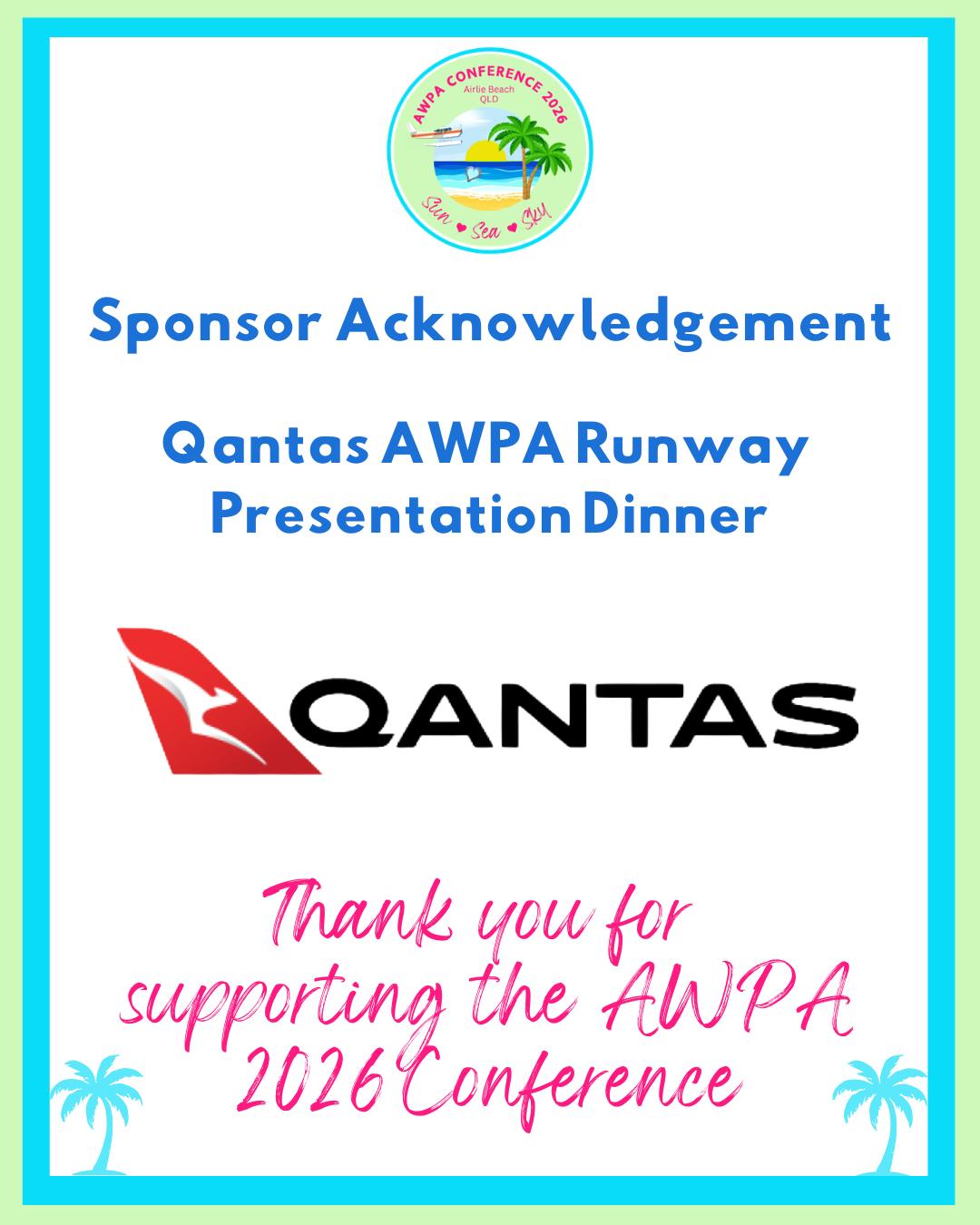We’re so excited to welcome @qantas as the sponsor of the Qantas AWPA Runway Presentation Dinner at the 2026 Australian Women Pilots’ Association Conference in Airlie Beach.
This very special evening will be the highlight of the conference as guests gather under the stars on the runway at Shute Harbour Airport for a memorable night celebrating women in aviation.
The dinner includes the annual scholarship awards, awarding over $110,000 to the next generation of women pilots and aviation professionals to progress their careers.
For more than 100 years, Qantas has played a major role in shaping aviation in Australia, and we’re delighted to welcome their support for women pilots and aviation professionals.
See you in Airlie Beach 🏖️ ✈️
#AWPA #WomenInAviation #AWPAConference2026 #AirlieBeach #AviationAustralia @Qantas
