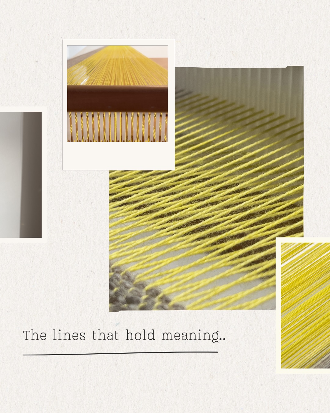 The lines hold meaning.
Privileged to be able to weave alongside the lines drawn in Abbie Loy’s Body Painting 2012, and @sallyblakeartist Sacred Thought.
@qingfibre Lemon is the most wonderful yellow, forming the story lines in my warp.
For more… tap Link in Bio.
#weavingprocess #slowcraft #heirloomgift #studioart #artcollector