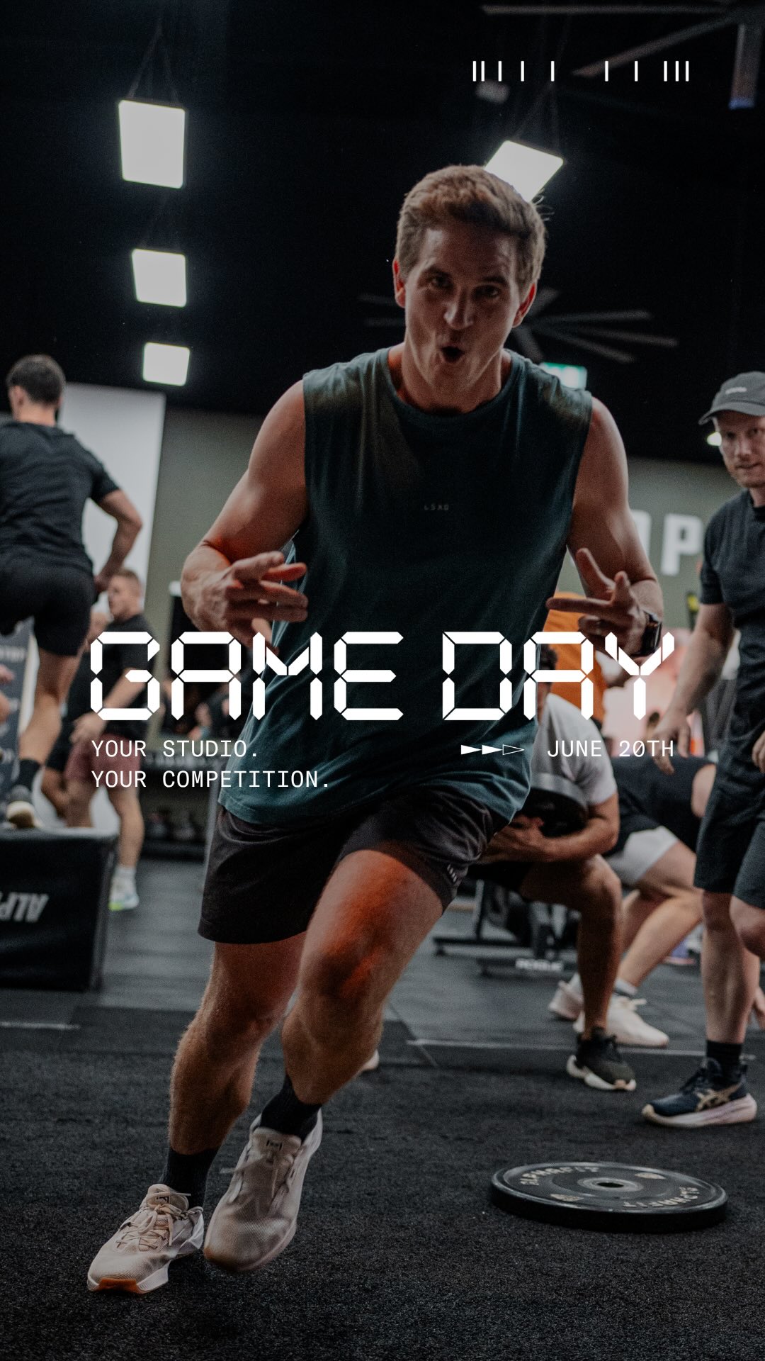 Terms & Conditions 6 So why the push for competition?
Because fitness hits different when you have something to train for.
That’s why Game Day and Global Games are such a big focus for us this year. They give your training meaning beyond just how you look.
It’s about proving to yourself you can do hard things, seeing your progress come to life, and doing it with your partner, your friends, and your community beside you.
So yeah, we’re leaning into competition.
Because it gives the work somewhere to go.