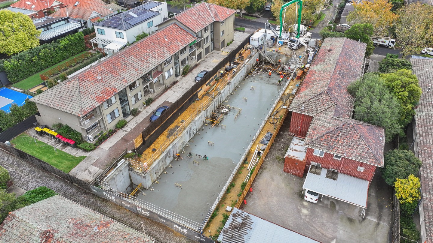 Concrete pours now progressing across Level 1 at Enso Gardens as the project continues moving through key structural stages in Gle…