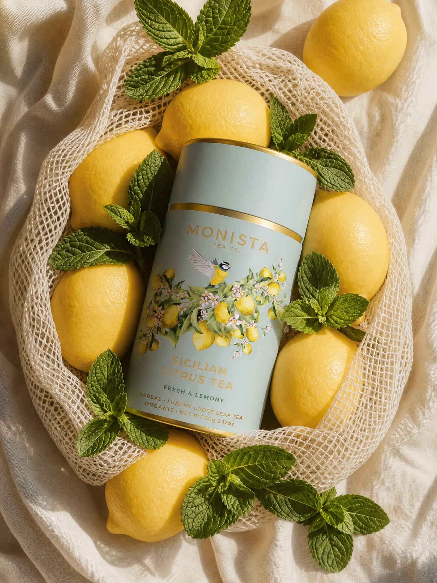 Sicilian Citrus Tea, perfect enjoyed hot, chilled over ice or brewed with sparkling water for a refreshing citrus iced tea.
Why you will love it
✓ Organic herbal loose leaf tea
✓ Naturally caffeine free
✓ Fresh lemony flavour with a smooth finish
✓ 30–40 cups per canister
✓ Refillable Monista canister
✓ Thoughtful, plastic-free packaging
✓ Hand-blended in Melbourne, Australia
Fresh, zesty and effortlessly uplifting ~ Sicilian Citrus Tea brings a little sunshine to every cup.